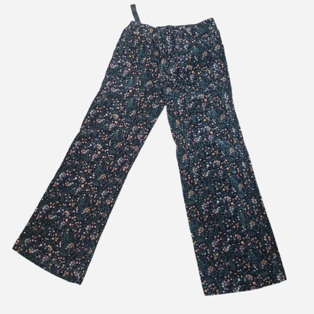 Floral print wide leg pants with elastic waistband‎ and pockets 12